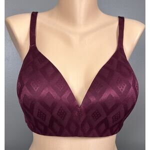 Victoria's Secret Body By Victoria Ipex Lined No Wire Bra Size 38D Burgundy Y2K